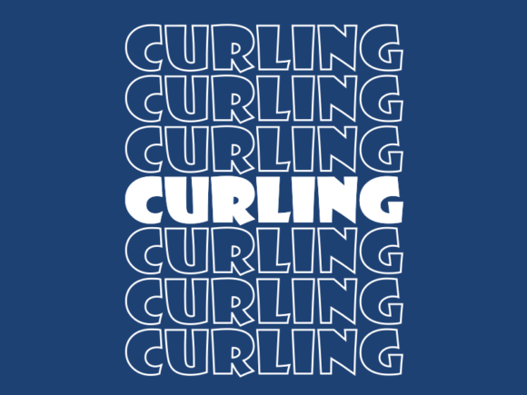 Curling Svg Cut File Graphics for Print Templates