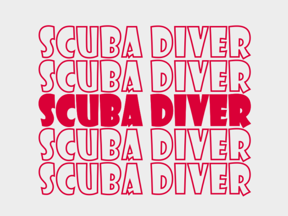 Scuba Diver Graphics for Print Templates