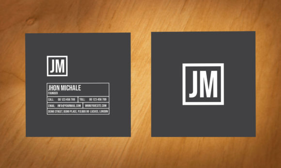 Simple Square Business Card Design for Print Templates