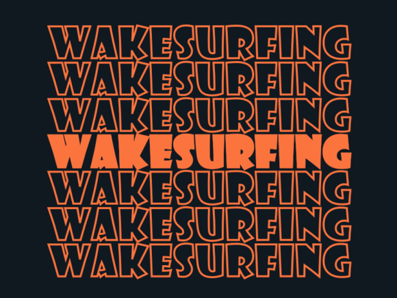 Wakesurfing Graphics for Print Templates